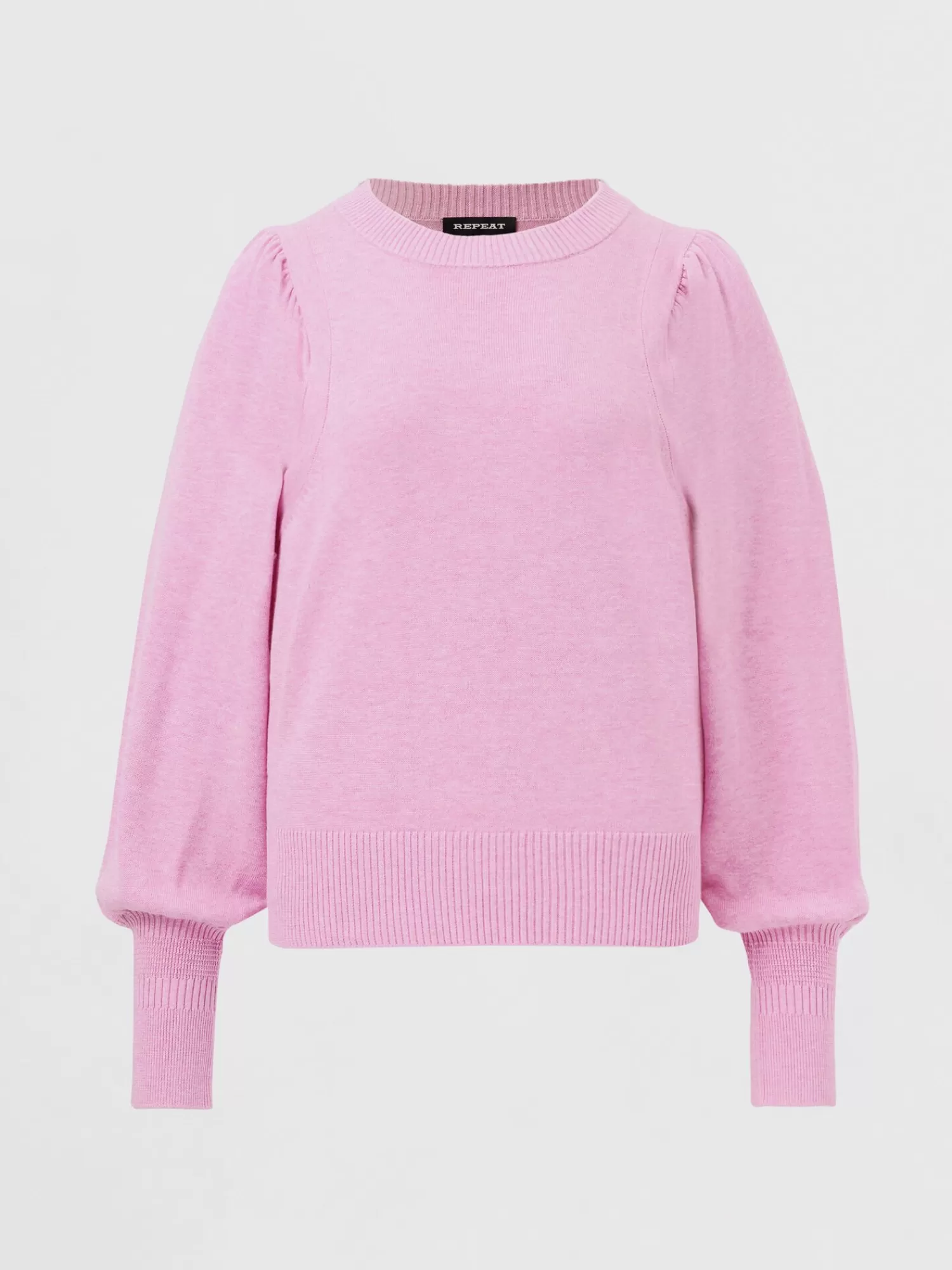 REPEAT cashmere Repeats Favoriten>Pullover Aus Baumwollmischung Mit Puffarmeln Orchid