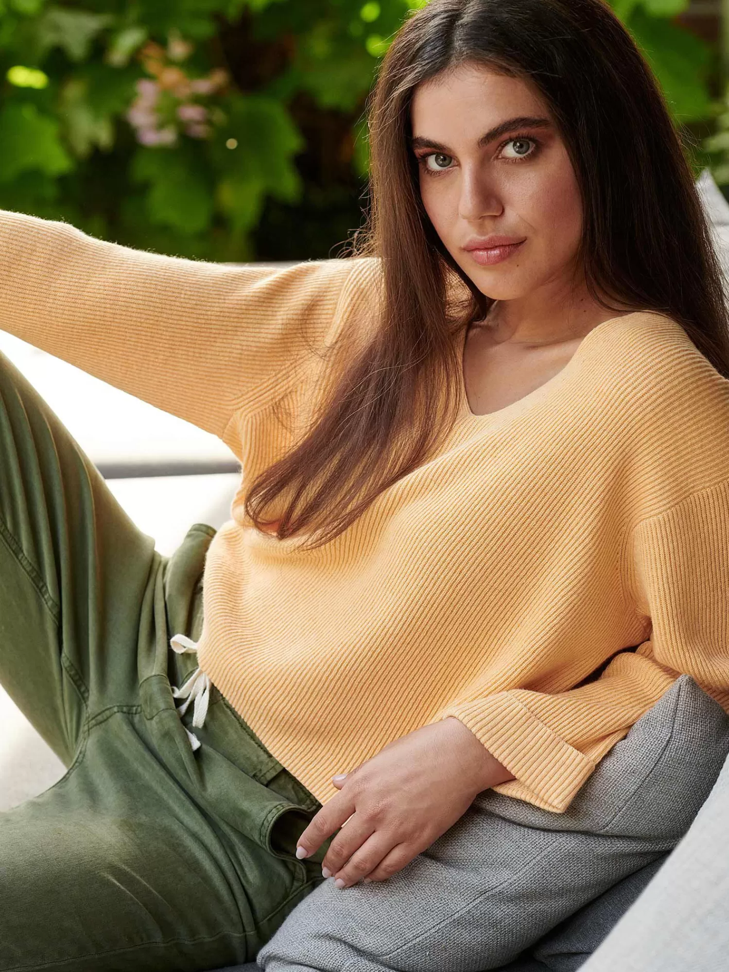 REPEAT cashmere Pullover>Pullover Aus Kaschmir-Baumwollmischung Mit Feiner Rippstruktur Glow