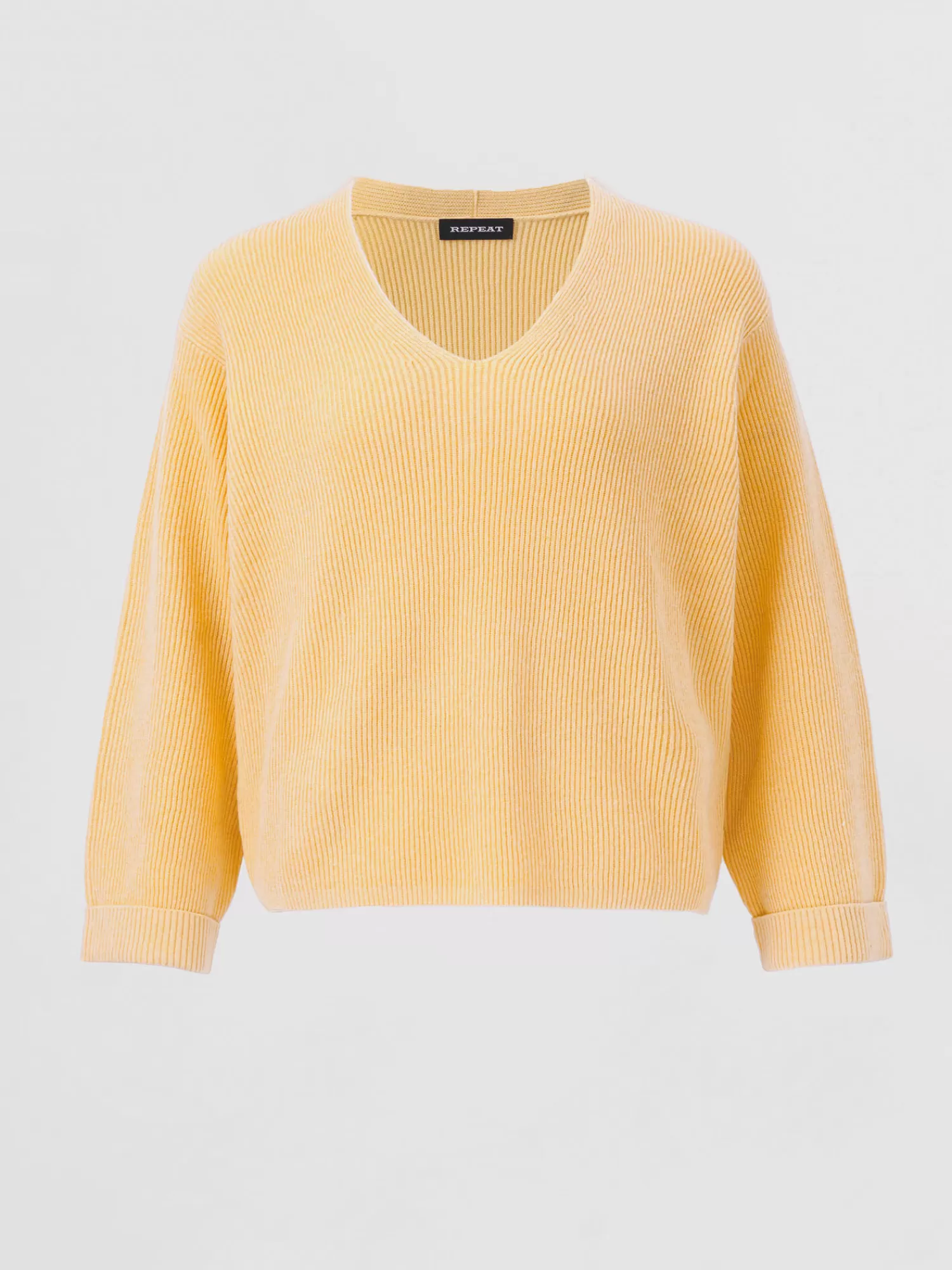 REPEAT cashmere Pullover>Pullover Aus Kaschmir-Baumwollmischung Mit Feiner Rippstruktur Glow