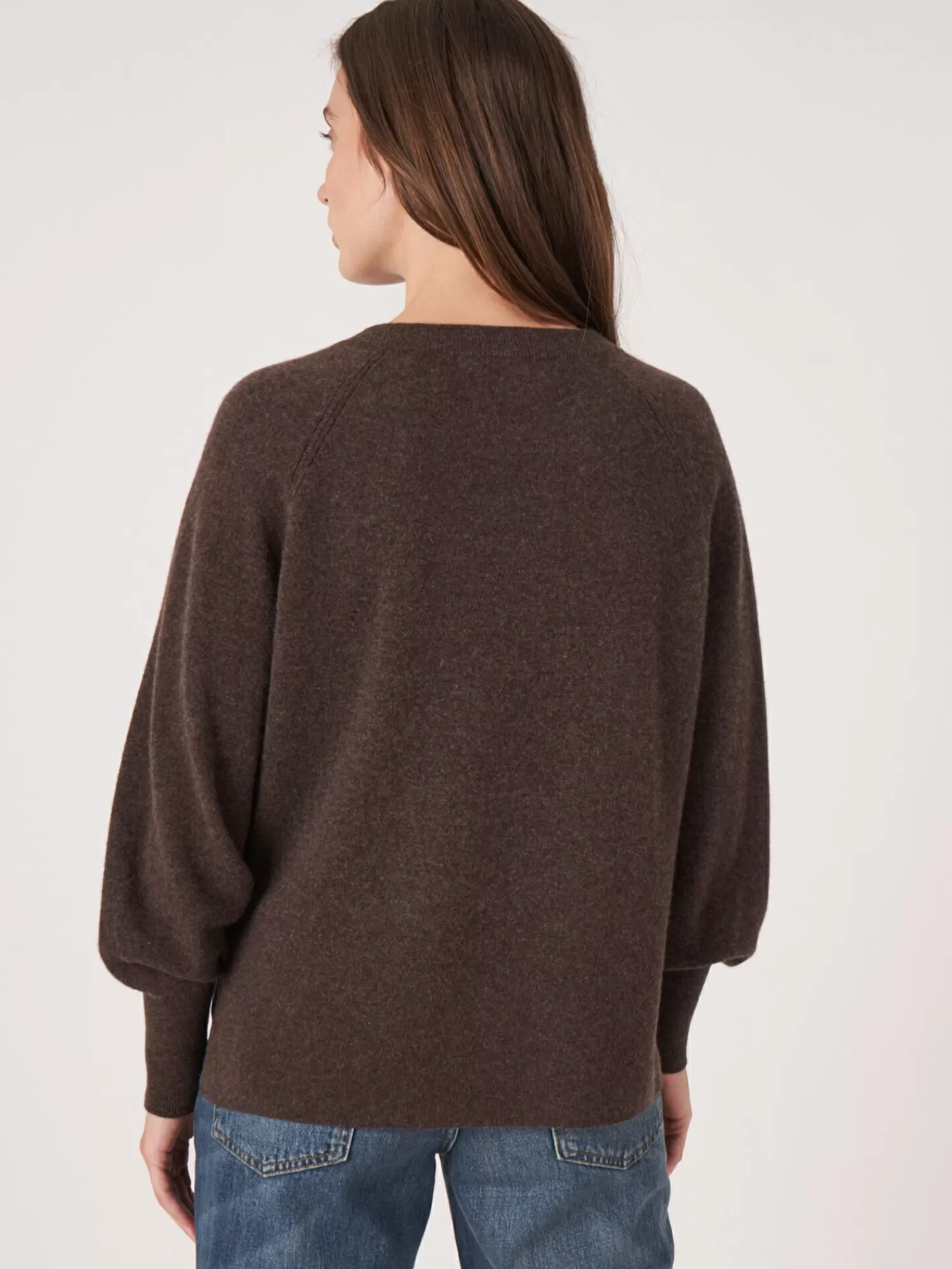 REPEAT cashmere Pullover>Raglan-Pullover Aus Kaschmir Mit Hochgeripptem Saum Und Seitenschlitz Chocolate