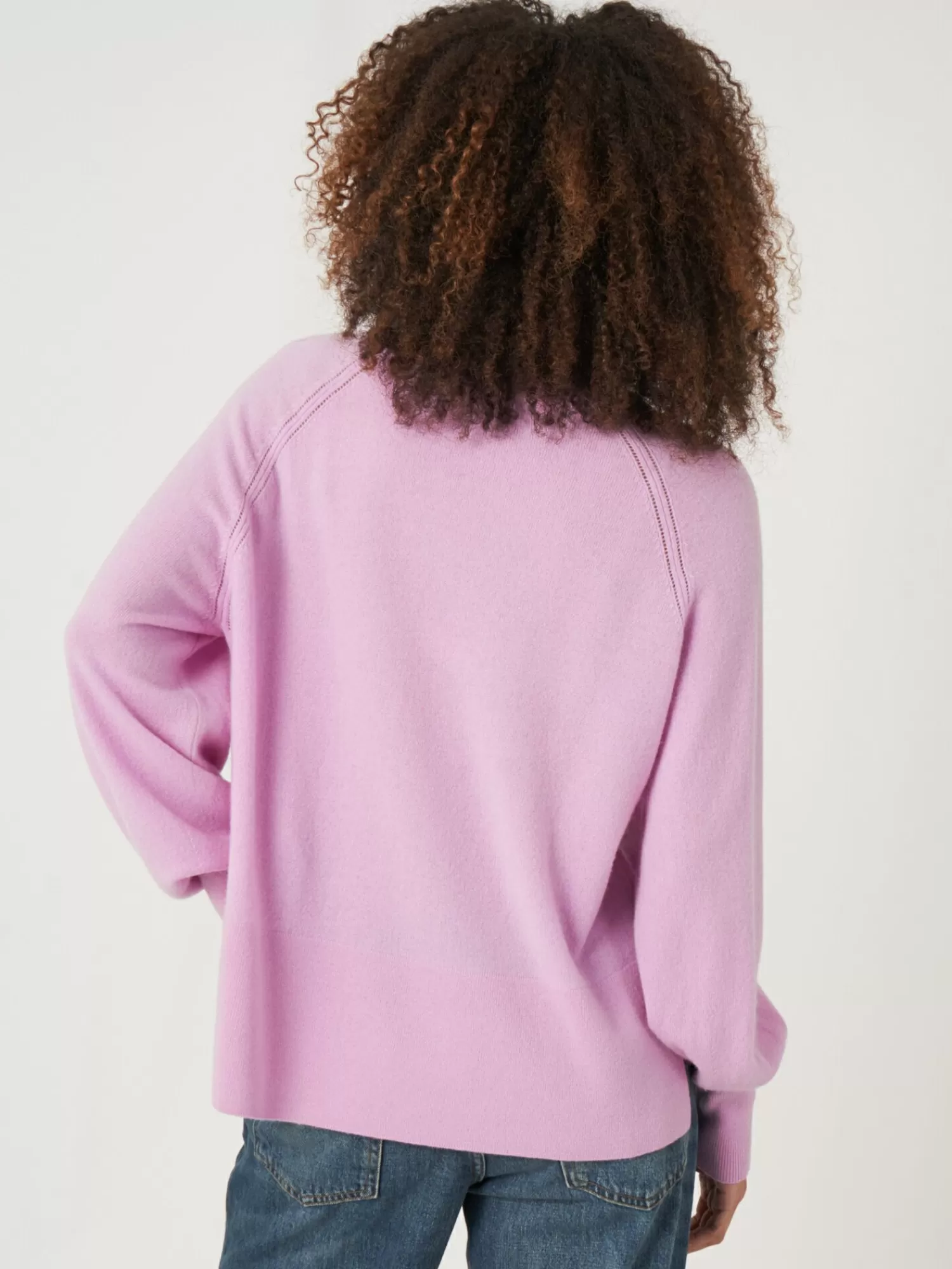 REPEAT cashmere Pullover>Raglan-Pullover Aus Kaschmir Mit Hochgeripptem Saum Und Seitenschlitz Candy