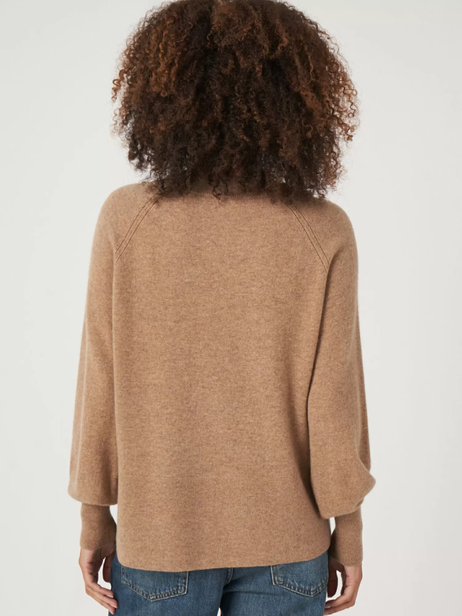 REPEAT cashmere Pullover>Raglan-Pullover Aus Kaschmir Mit Hochgeripptem Saum Und Seitenschlitz Camel