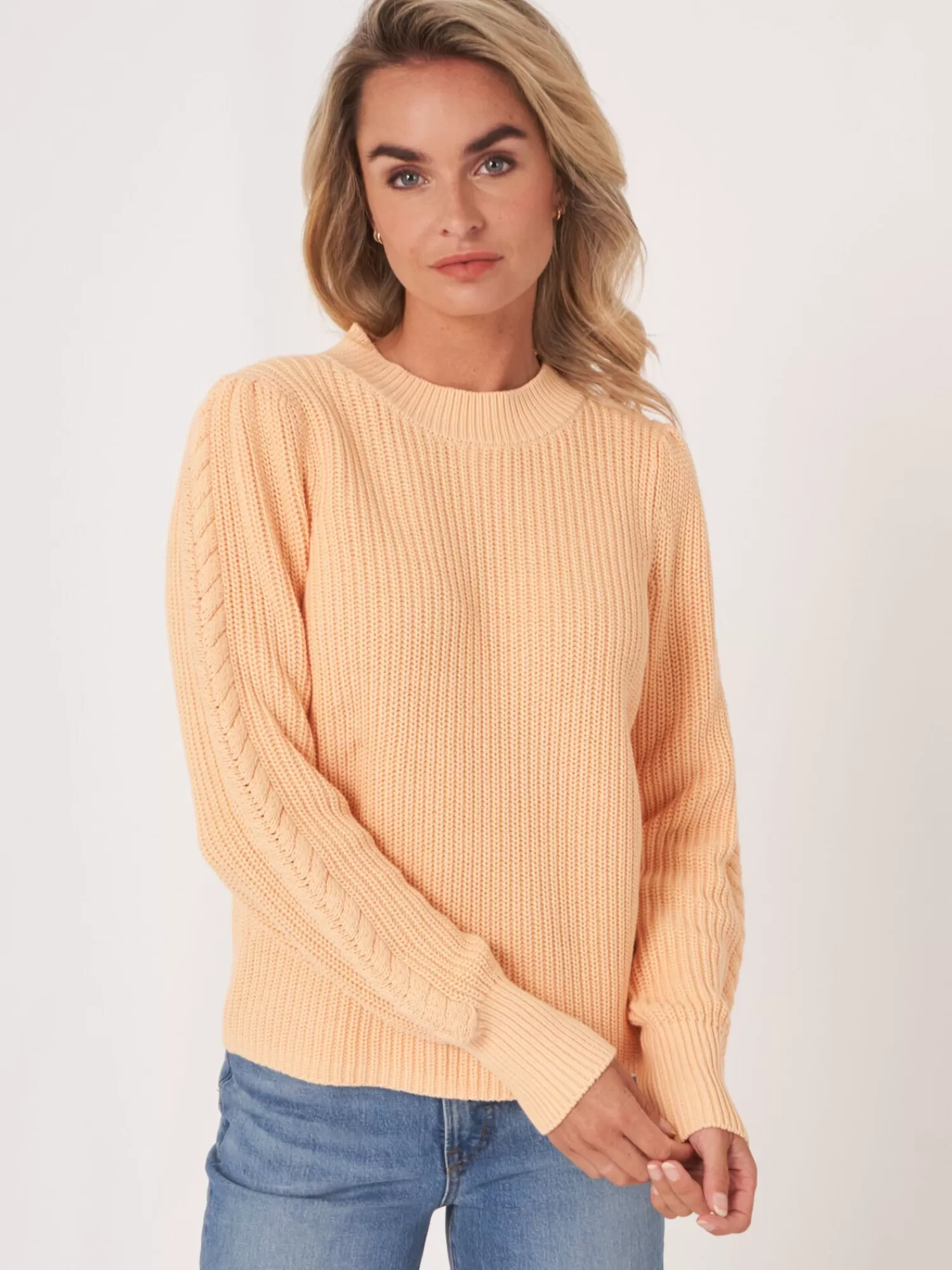 REPEAT cashmere Pullover>Rippenstrickpullover Mit Uberschnittenen Schultern Glow