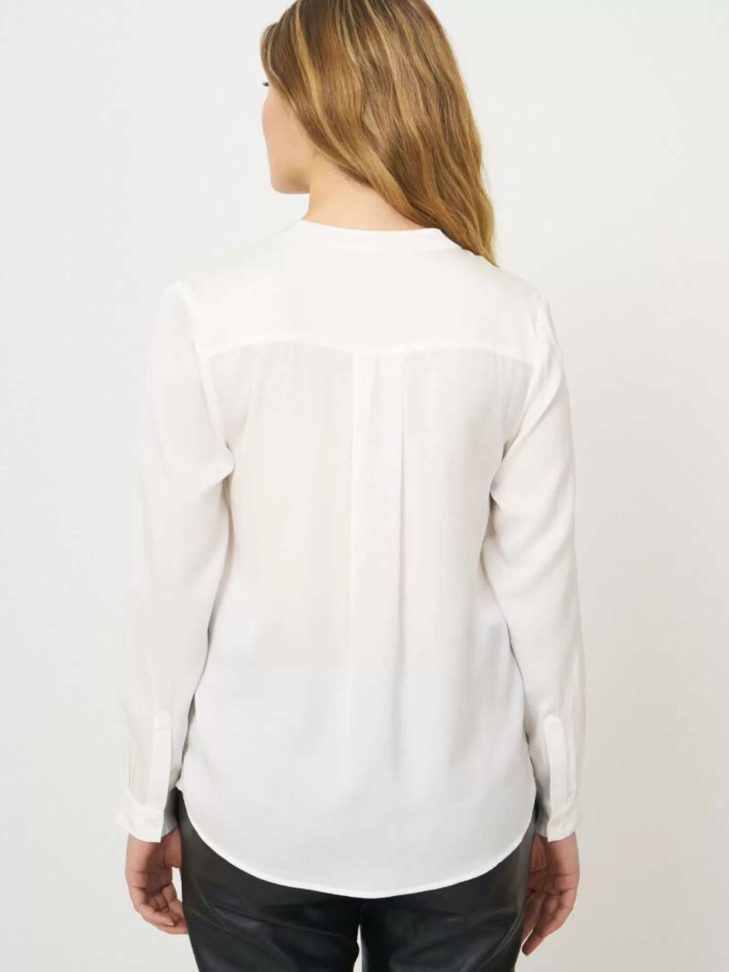 REPEAT cashmere Blusen>Seidenbluse Mit Mandarin-Kragen Cream