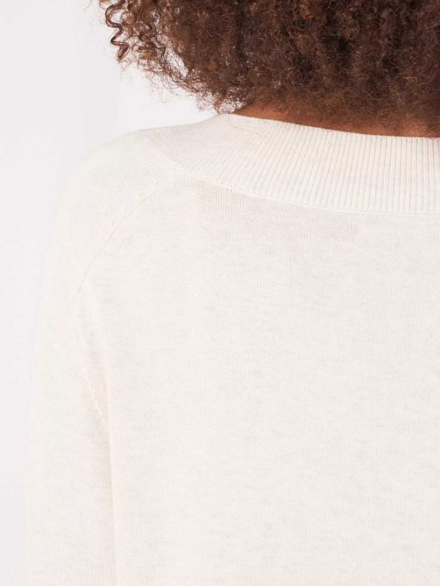 REPEAT cashmere Pullover>Strickpulli Mit Breitem Rippensaum Ivory