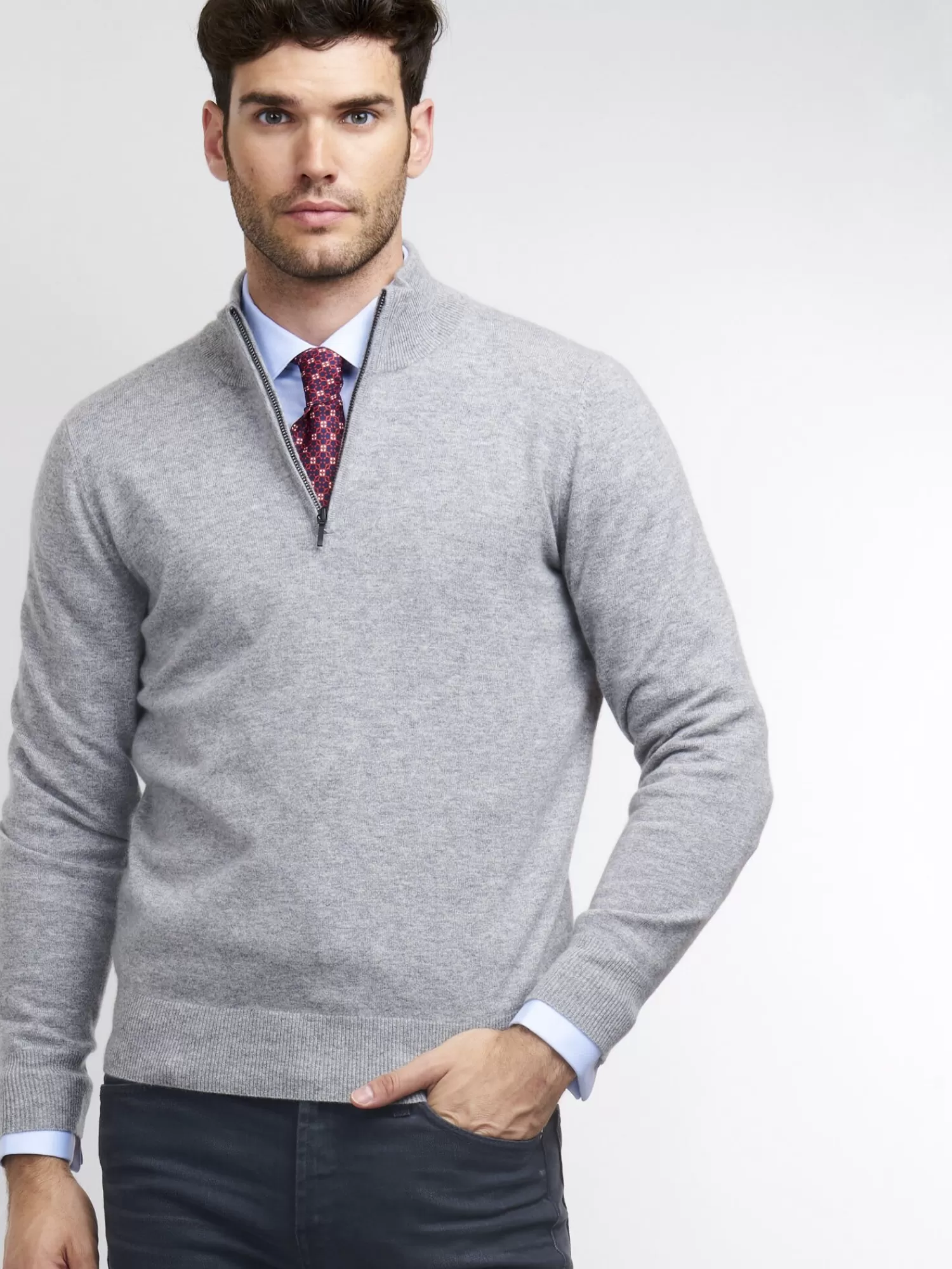 REPEAT cashmere Pullover>Troyer Aus Kaschmir Light Grey