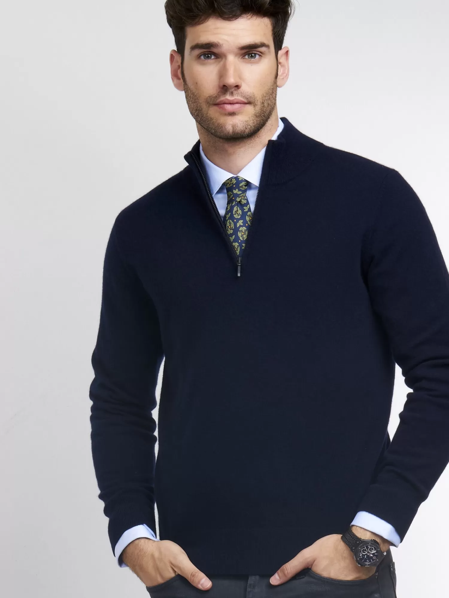 REPEAT cashmere Pullover>Troyer Aus Kaschmir Navy