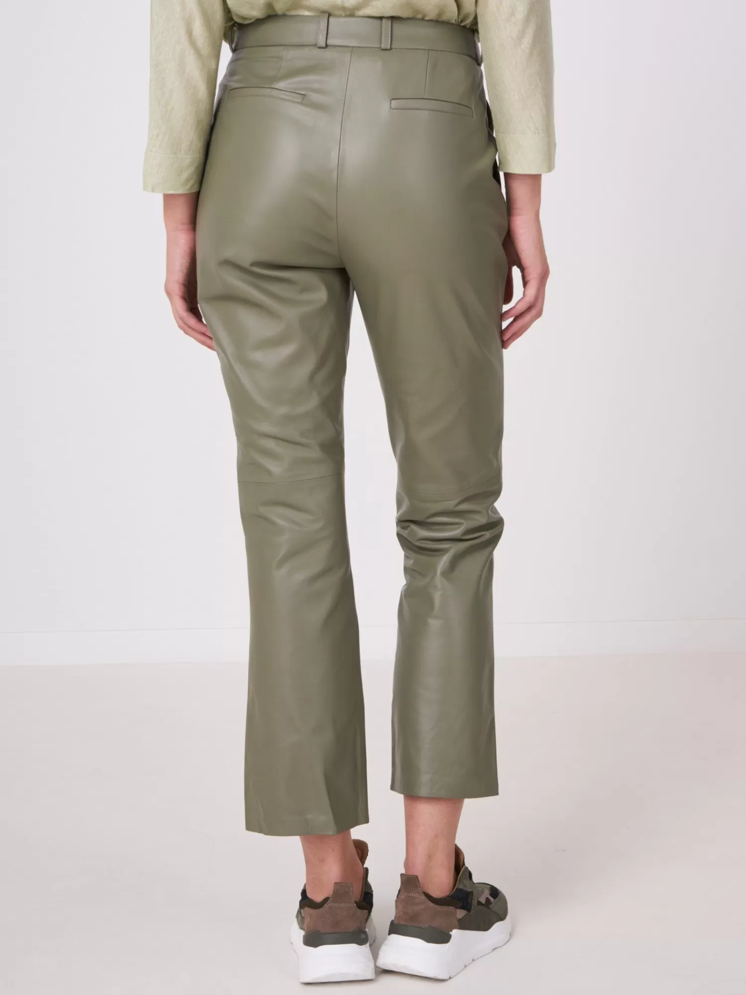 REPEAT cashmere Leder>Weite Lederhose Early Dew