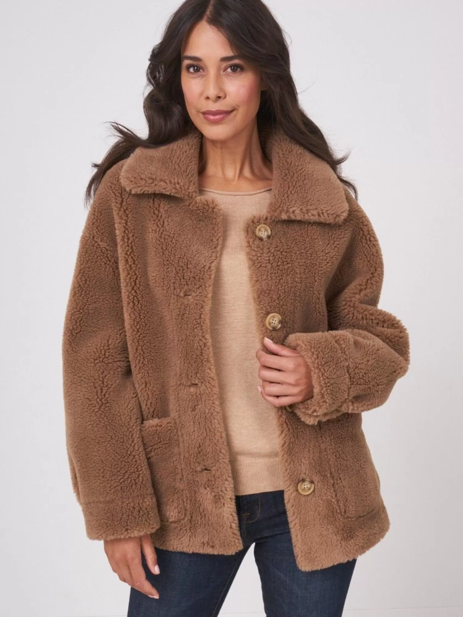 REPEAT cashmere Mäntel>Wendbarer Faux Shearling Mäntel Camel