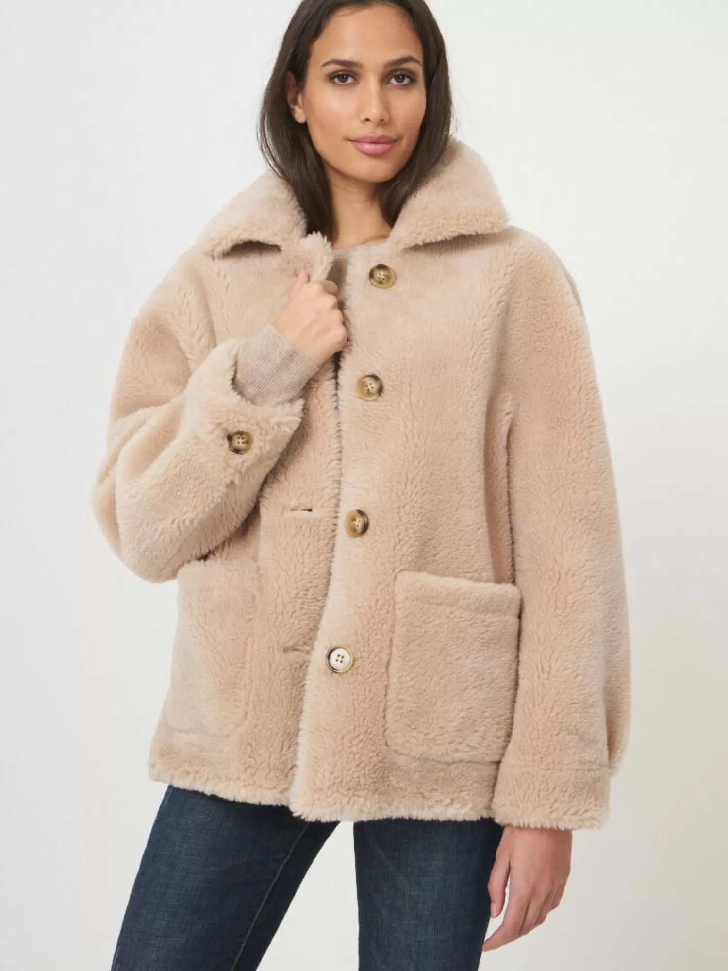 REPEAT cashmere Jacken & Blazer>Wendbarer Faux Shearling Mäntel Blush